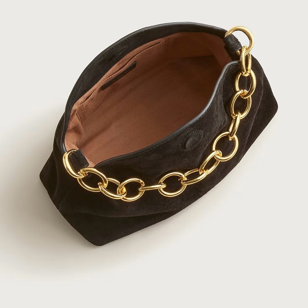 J. Crew Berkeley small chainlink shoulder bag in black suede - Picture 4 of 4